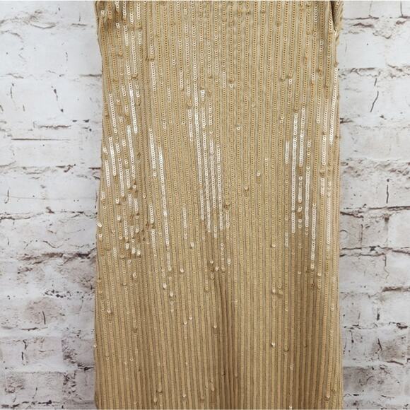Retrofete Sariah Sequin Dress in Nude Size XL NWT Sleeveless Cutout Midi - Picture 9 of 14